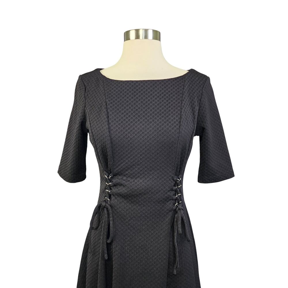 Julian Taylor Womens Lace Up Bodice Fit & Flare Dress Size 6 Black Academia - Picture 2 of 12